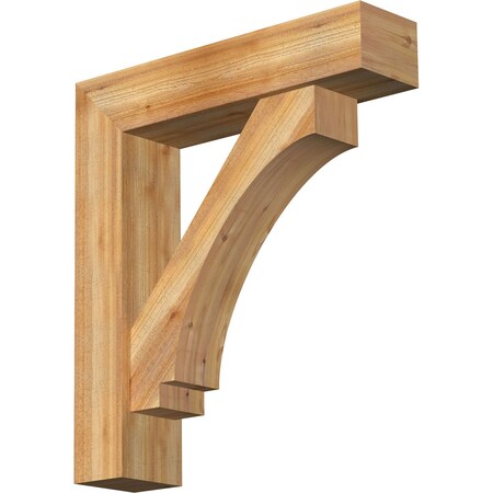 Ekena Millwork Imperial Block Rough Sawn Bracket w/ Offset Brace, Western Red Cedar, 8"W x 34"D x 38"H BKT0806X34X38IMP05RWR